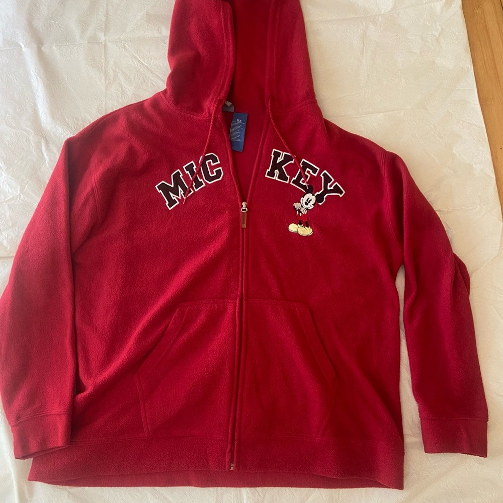 Disney Red Mickey Women's Zip-Up Fleece Jacket